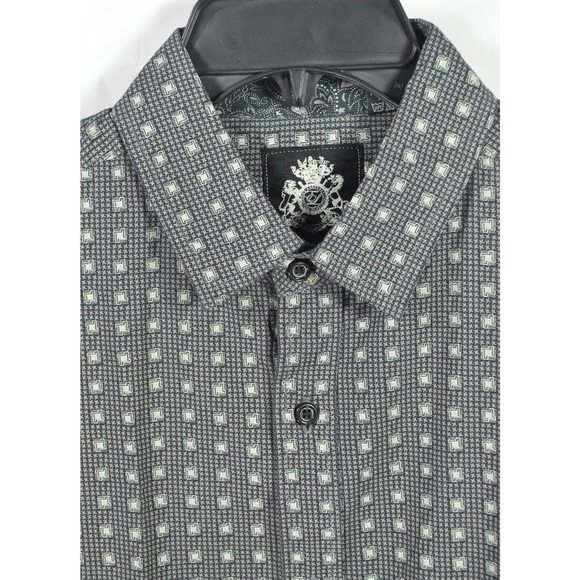 English Laundry Grey Patterned Long Sleeve Shirt - Picture 3 of 7